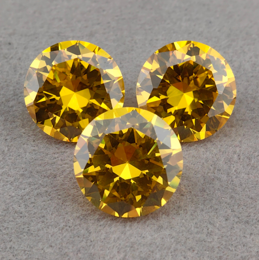 Фианит круглый, Golden Yellow