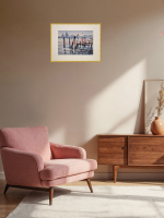 Картина авторская акварельная в паспарту 30х40 см на стену для интерьера "На грани в Венеции"