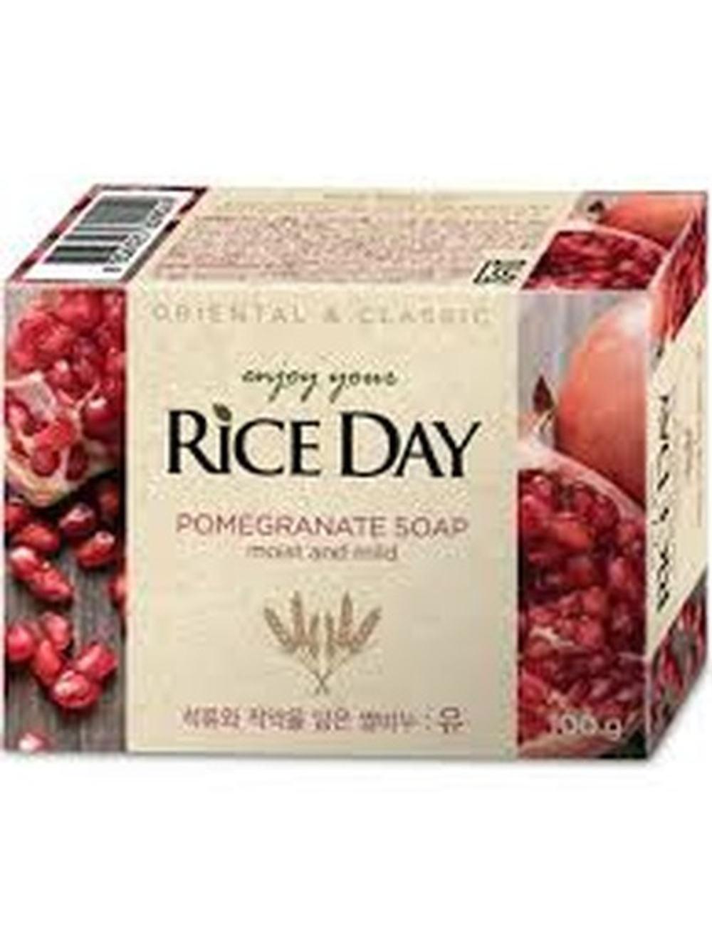 Lion Мыло туалетное твердое с маслом рисовых отрубей и гранатом RiceDay YU, 90г
