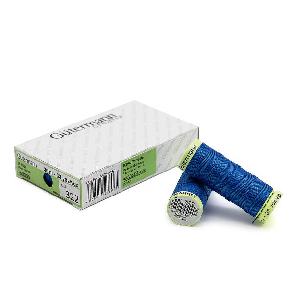 Нитки отделочные Gutermann Top Stitch 30 (30 метров), 5 кат. | 322 синяя бирюза
