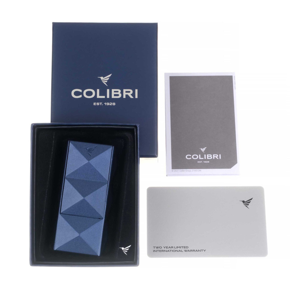 Зажигалка сигарная Colibri Quasar, двойное турбопламя, синий лак Navy