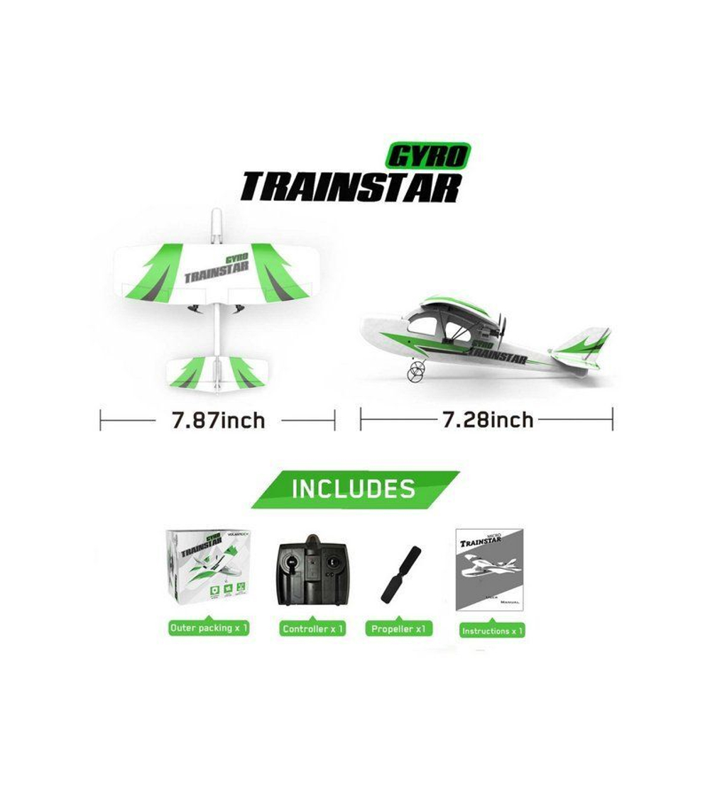 Радиоуправляемый самолет Volantex RC Trainstar Micro 200мм 2.4G 2ch LiPo RTF with Gyro