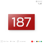 Номер на дверь 187, табличка на дверь для офиса, квартиры, кабинета, аудитории, склада, красная 120х70 мм, Айдентика Технолоджи