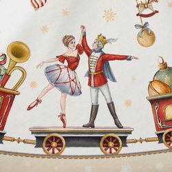 СКАТЕРТЬ КРУГЛАЯ "ЩЕЛКУНЧИК" ,150СМ , БЕЖЕВЫЙ ,100% ХЛОПОК , ТВИЛ