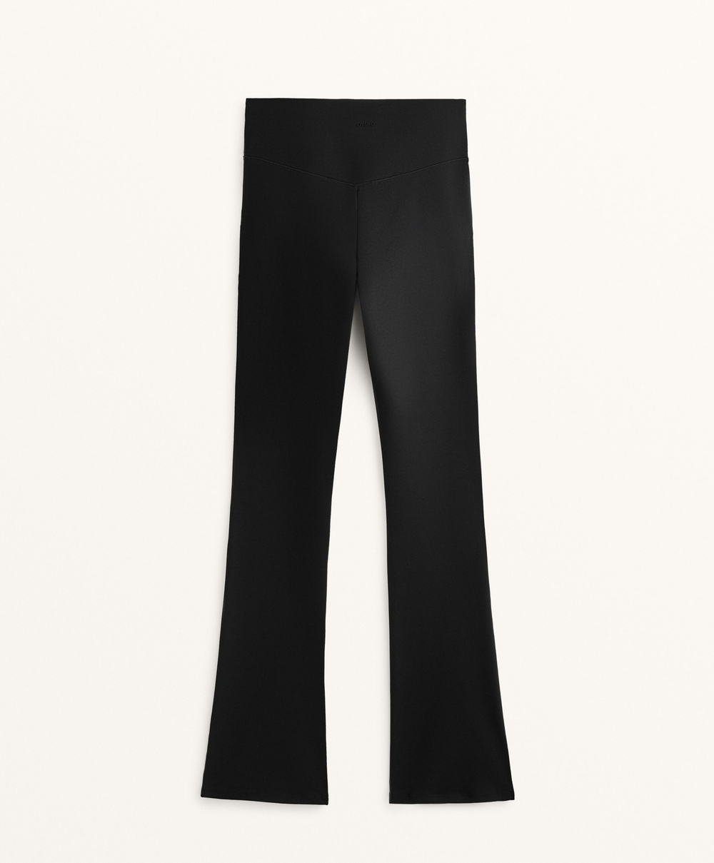 OYSHO Брюки-клеш с высокой посадкой Evermove, черный