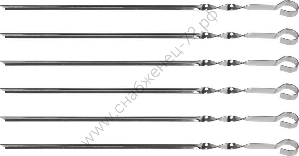 GRINDA Barbecue 450 мм, 6 шт. в чехле, набор угловых шампуров (427750)