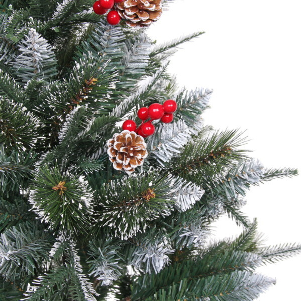 Ёлка «Дивная» 120 см, ПВХ+леска+резина, шишки и ягоды (274 ветки) (SP732-120)