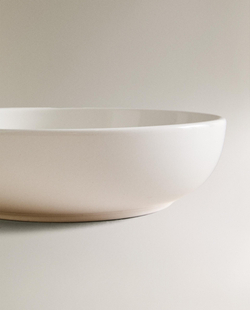 Zara Home тарелка глубокая из каменной керамики, цвет белый, 21 см