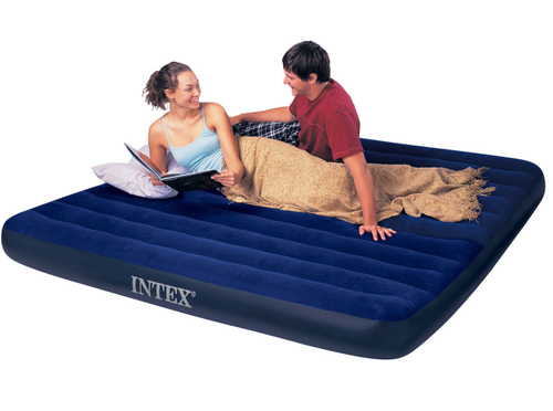 Надувной матрас Intex King Downy Royal Blue, 183х203х25 см.