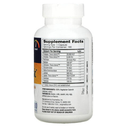 Пищеварительные ферменты Enzymedica, Digest Basic, формула с основными ферментами, 180 капсул