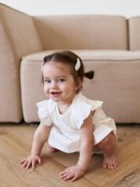 Платье-боди с крылышками "Молоко" из ажурного хлопка 0+