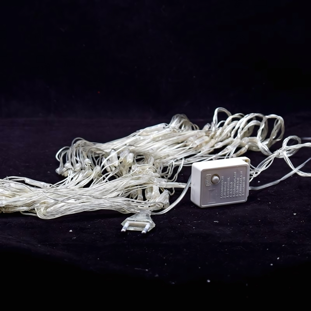 Электрогирлянда сетка однотон. син. LED 120 л., 1,5*1,5м, 8 р.миг, кор