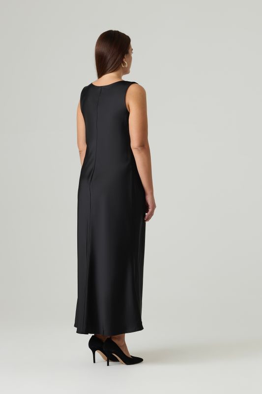 Платье-комбинация на широких бретелях, черный