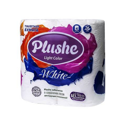 Бумага туал. 2 сл. PLUSHE Light White 15,00 м 4 шт белый  целл.(16214 белый)