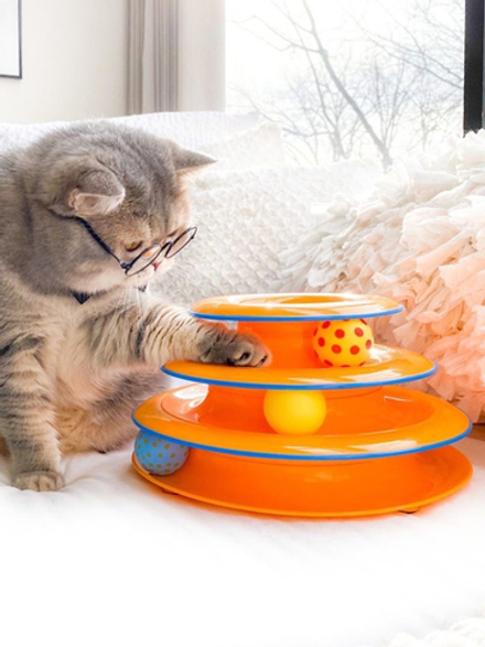 Petstages игрушка для кошек Трек "3 этажа" основание 24 см