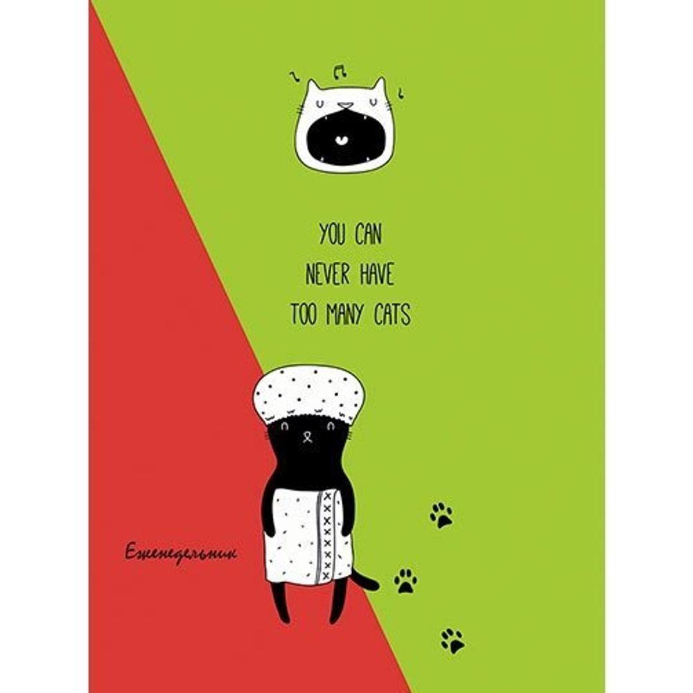 Еженедельник недатированный, А5 Апплика, скрепка, мелованный картон, клетка, 56 л, "Кошки. Приколы" Еженедельник недатированный, А5 Апплика, скрепка, мелованный картон, клетка, 56 л, "Кошки. Приколы"