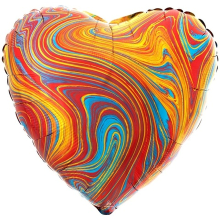 Шар Anagram сердце 18" с рисунком Мрамор полноцвет #42096