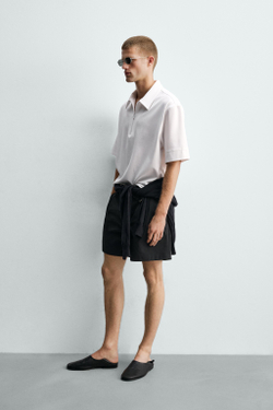 ZARA ПОЛО С МОЛНИЕЙ, БЕЛЫЙ