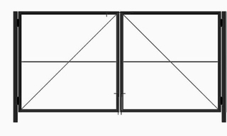 Ворота 3,5 м высота 1,5 м распашные садовые (каркас)