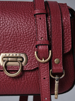 Сумка кожаная через плечо вишня