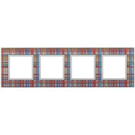 Рамка 4-м 14-5104-00 стекло Elegance прозрачный+бел. ЭРА Б0034523