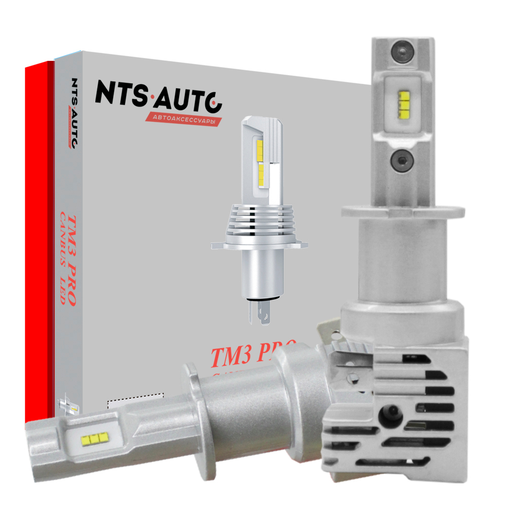 Автолампа LED Н 3 к-т NTS (радиатор+вентилятор)без блока TM3 PRO 60W 6000K 2800Lm  (TM3-H3)