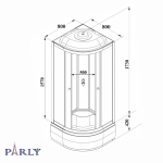 Душевая кабина Parly BETT B821 80х80 профиль черный матовый/стекло матовое