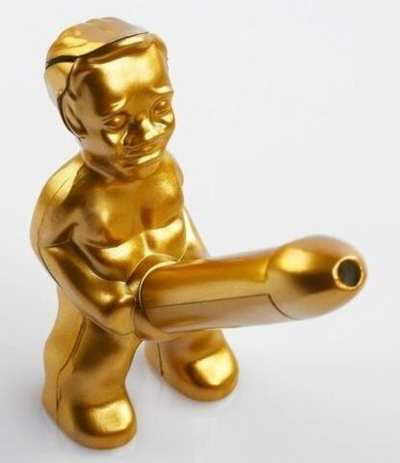 Золотистая газовая зажигалка Женское счастье (Цвет: золотистый)