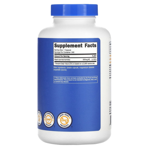 Nutricost, Ниацинамид, 500 мг, 240 капсул