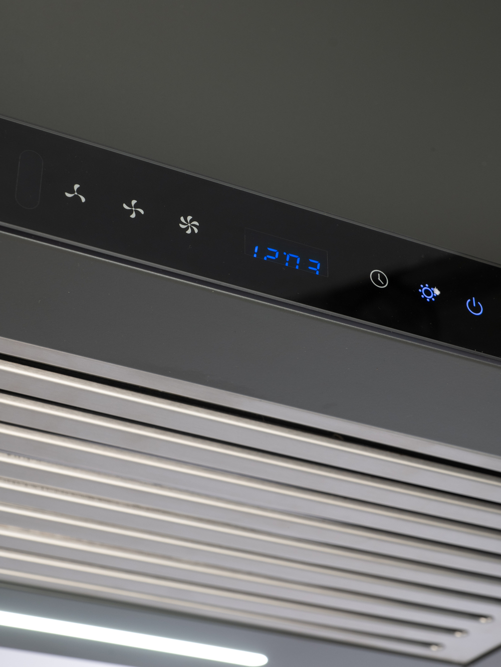 Вытяжка кухонная MACBI Perfa-60G-baf (GREY) серый, D150мм, 1200м3/ч, полновстраиваемая, мотор 230Ватт, стекло 60см, сенсорное управление + управление жестами