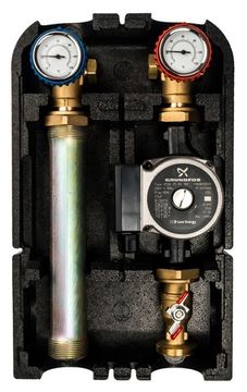 Насосная группа Stout 1" SDG-0001-002502 с насосом Grundfos UPSO 25-65 с прямым контуром без смесит.
