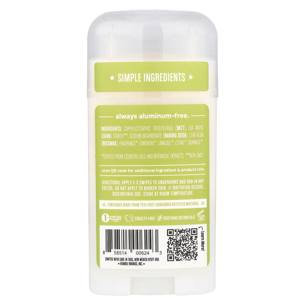 Humble Brands, Дезодорант без алюминия, бергамот и имбирь, 70 г (2,5 унции)