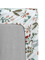 Сатиновая простынь на резинке ГЛОРИЯ 160х200 | цветочный принт