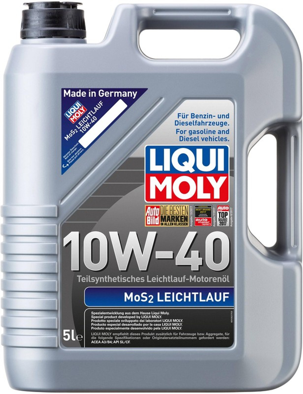 Масло моторное LIQUI MOLY MoS2 Leichtlauf 10W-40 полусинтетическое 5 л