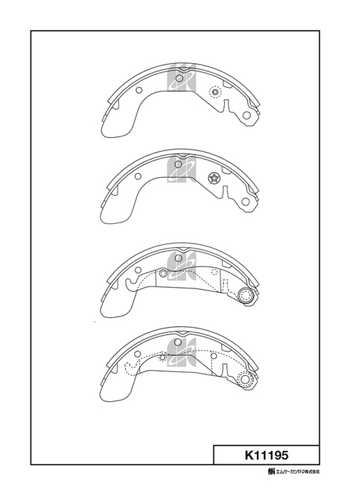Барабанные тормозные колодки KASHIYAMA K11195