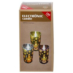 GAEM Изделие декор Свеча "Серебряный снеговик" (подсвет, AAAх3 н/п) L7,5 W7,5 H14,5 см