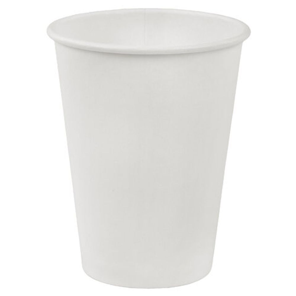 Стакан одноразовый бумажный 350/410 мл, D 90 мм, белый, КОМПЛЕКТ 1000 шт., холодное/горячее, WELDAY (ВЭЛДЭЙ), 702690