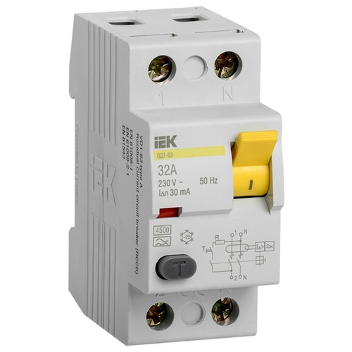 УЗО ВД1-63 2Р 32А 30мА тип А ИЭК (ВДТ) MDV11-2-032-030