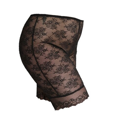 Женские трусики-панталоны из гипюра с цветочным рисунком (Размер: M) (Цвет: черный)