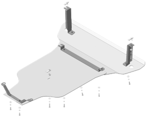 Защита Двигателя, КПП, 5 мм, Алюминий. для Audi A5 2016-н.в., Audi A4 2015-н.в. MOTODOR.30112