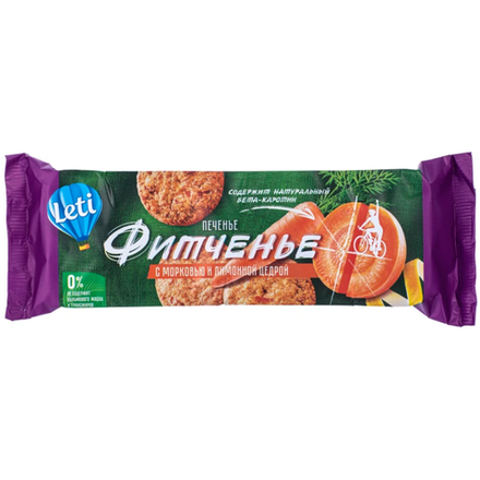 Печенье Фитченье Leti с морковью и лимонной цедрой 150 гр