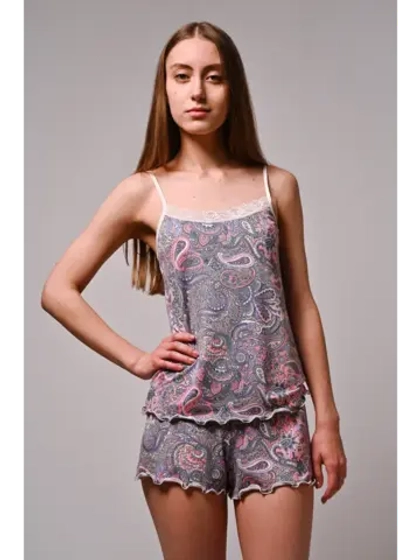 Пижама женская с шортами и топом, костюм домашний
