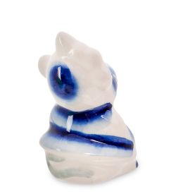 ГЛ- 327 Фигурка «Обезьянка девочка» (Гжельский фарфор)