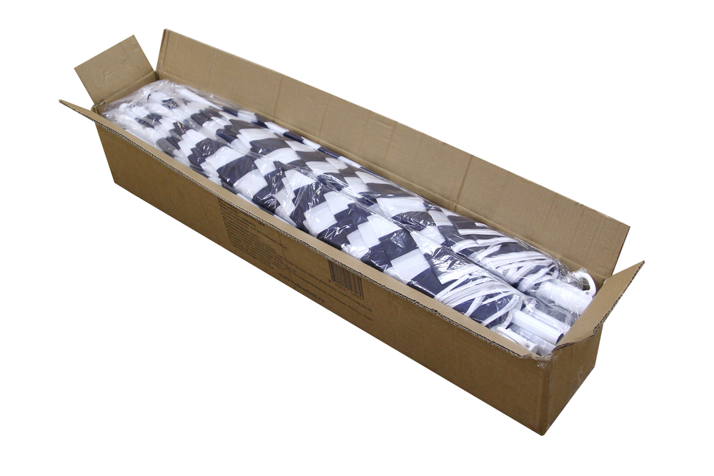 Зонт  2,0м бело-синяя полоска (уп.12шт.) 2 части арт.WRU051/2 "Garden story"