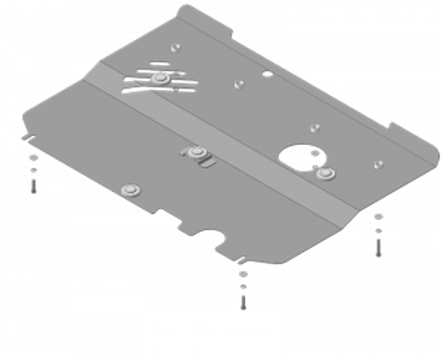 Защита картера Двигателя, КПП. 2 мм, Сталь. для Suzuki Sx4 2006-2009, Suzuki Sx4 2009-2013, FIAT Sedici 2006-2013 MOTODOR.00619
