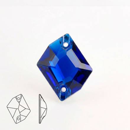 Стразы пришивные из стекла, цвет Sapphire, форма Cosmic