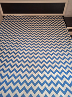 Покрывало гобеленовое Зигзаг синий 1,5 спальный (150х200)