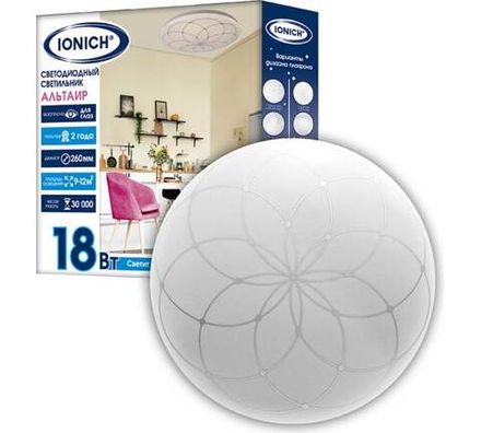 Светильник светодиодный декоративный ТМ IONICH серия 2219 "Альтаир" 60 Вт 4200 Лм 230 В 6500 К 450 м