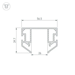 Профиль-держатель MAG-STRETCH-25-2000 (5LN) (Arlight, Алюминий) 056188