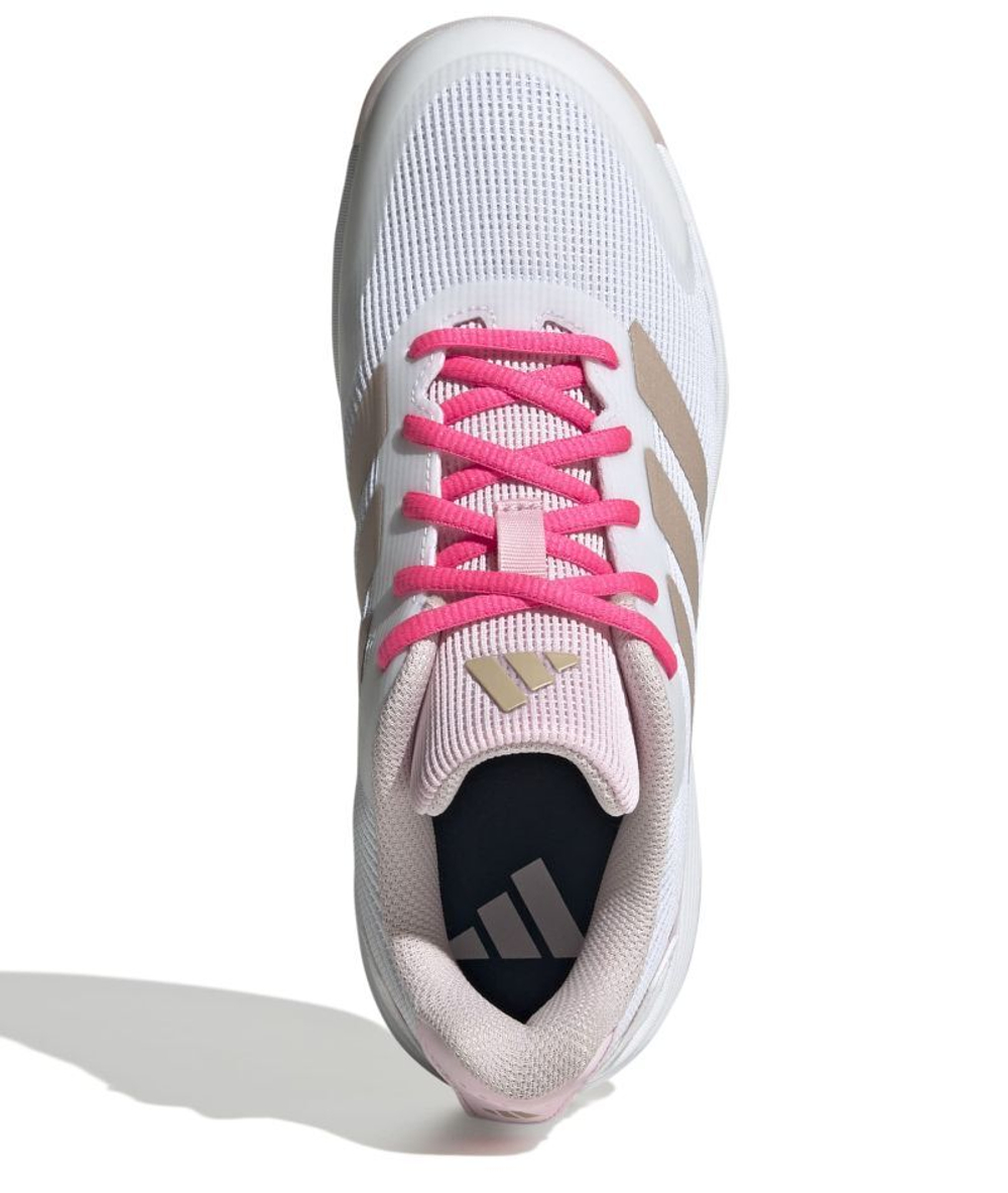 Детские теннисные кроссовки Adidas Ubersonic K - off white/silver metallic/powder plum